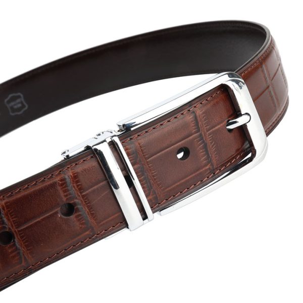 Croc-Embossed Reversible Belt