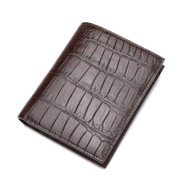 Croc-Embossed Vertical Wallet