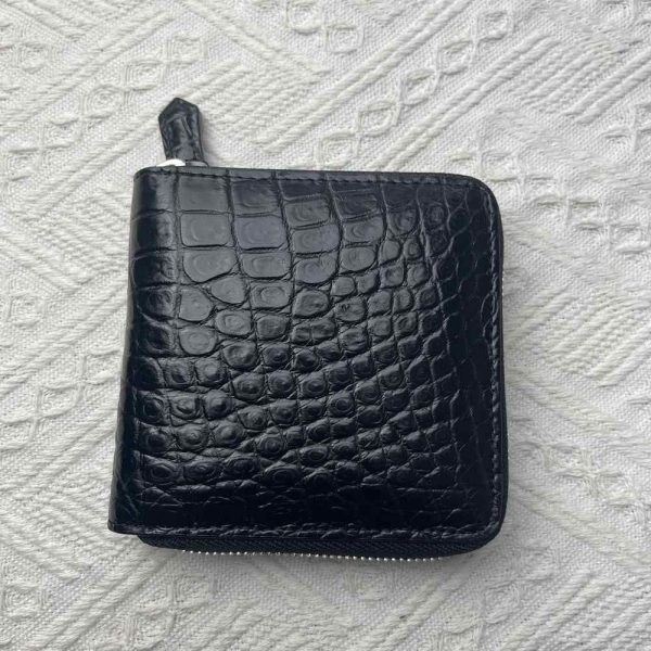 Croc-Embossed Zip Wallet