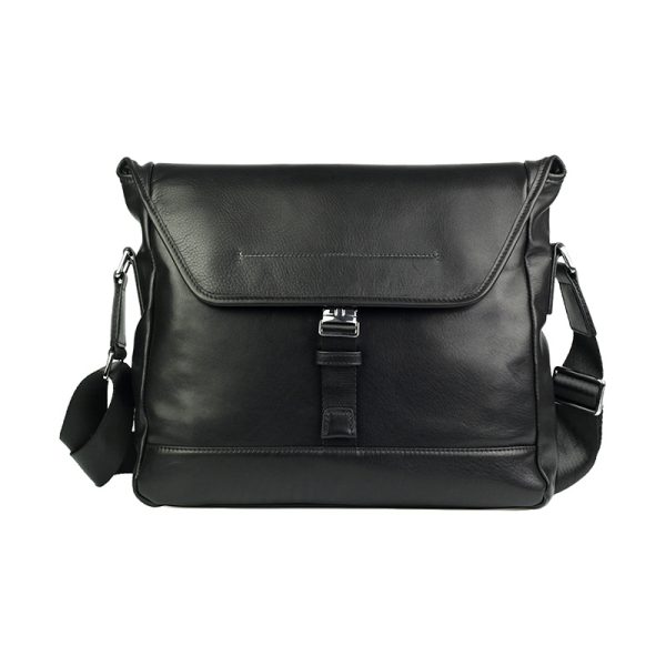 Black Leather Messenger Bag