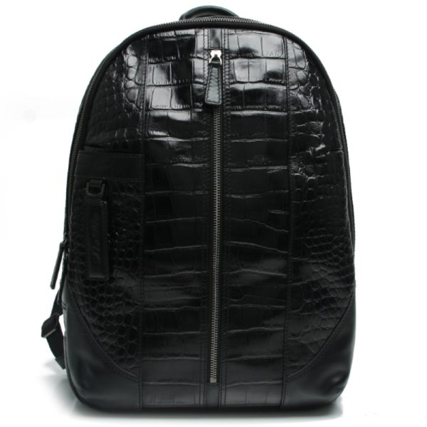 Croc-Embossed Leather Backpack