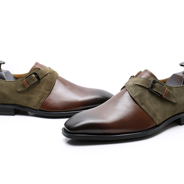 Suede & Leather Monk Strap