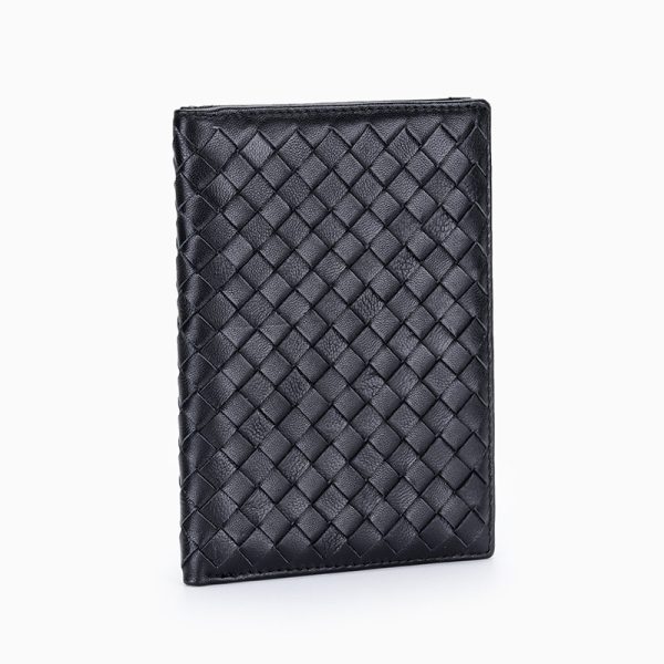 Woven Leather Bifold Wallet